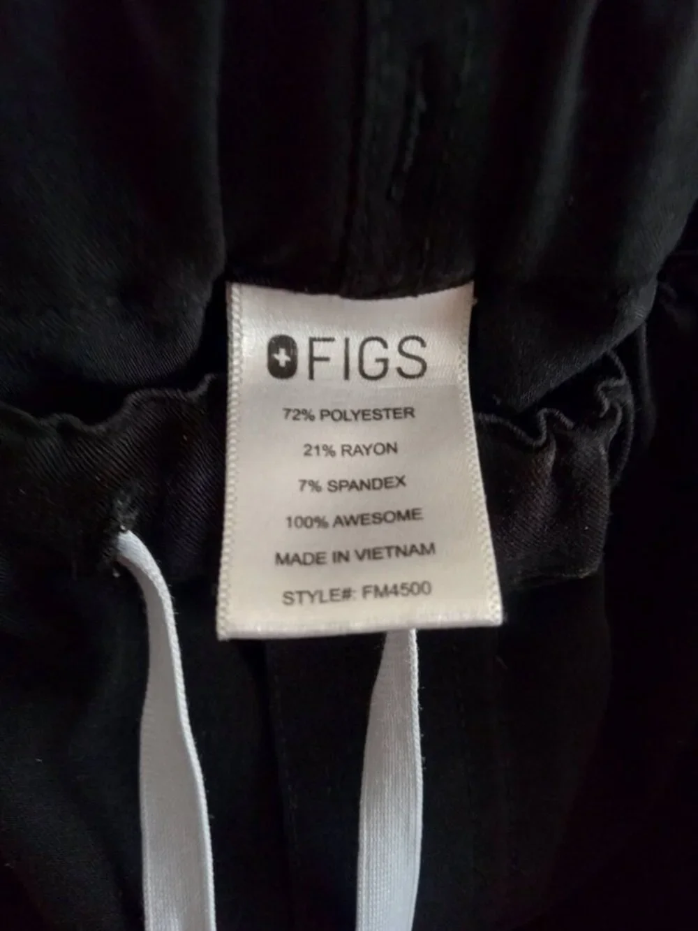 Figs Men's Black straight leg Pants Medium Black